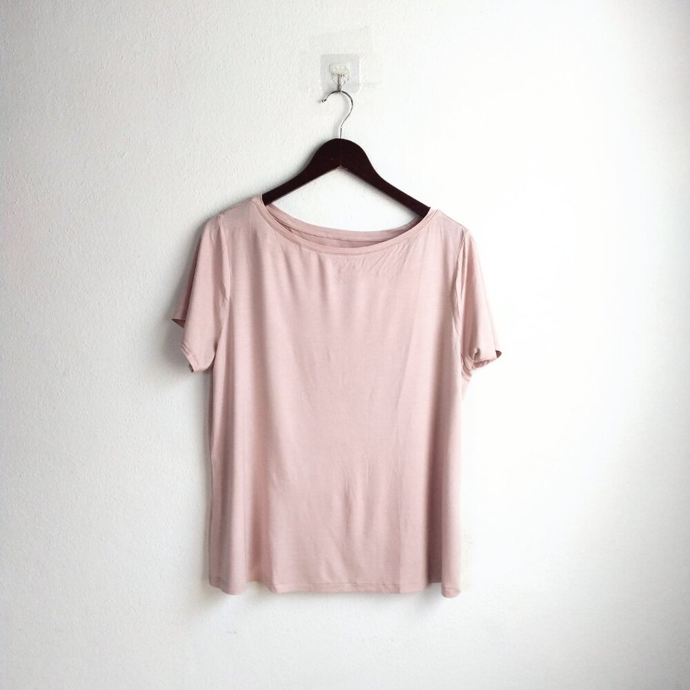 NWT Nine West XL Soft Spun pale pink blush t-shirt